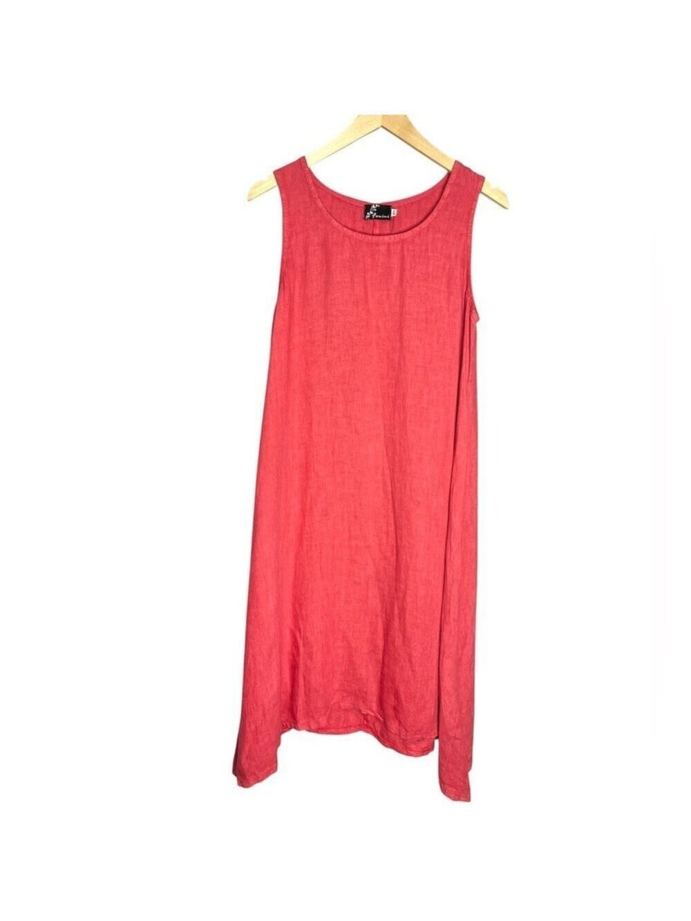 Fenini Classic Linen Midi Tank Dress, size XS